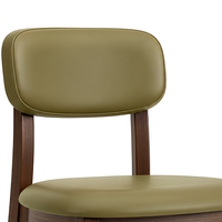 Chaise de salle à manger moderne en bois avec assise et dossier rembourrés, structure en bois massif, chaise d'appoint pour salle à manger