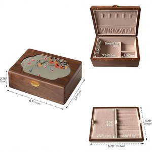 Wooden Tea Storage Box Rectangle Multi Compartment For Home <b>Kitchen</b> Coffee Tea Organizing - Product Image 4