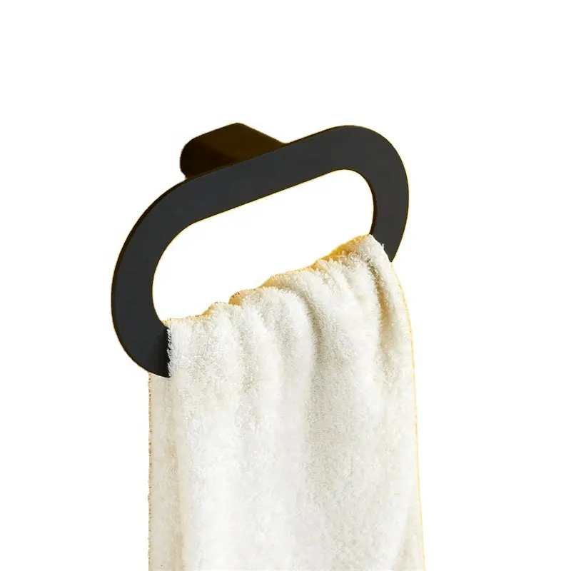 ماتي الأسود تركيب الحمام منشفة حامل المرحاض الحائط حلقة المنشفة