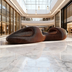 เก้าอี้ม้านั่งไม้โค้งรุ่น Y714 คุณภาพสูง ทนทานต่อสภาพอากาศ เหมาะสำหรับระเบียง สนามบิน ห้องสมุด สตูดิโอโยคะ สวนสาธารณะ และตกแต่งสถานที่สาธารณะ - Product Image 5