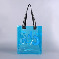 Sacs cadeaux en plastique transparent en gros avec poignée en cuir, sacs fourre-tout réutilisables en PVC transparent pour emballage cadeau