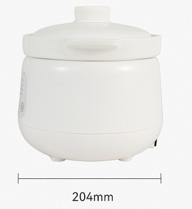 mcdou Petit appareil de cuisine en céramique, cuiseur à riz noir, blanc et brun, cuiseur lent pour aliments pour bébés, marmite à ragoût - Product Image 3