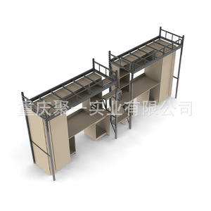 Cama de dormitorio con espacio de almacenamiento para escuela, desmontable, con acabado de revestimiento - Product Image 3