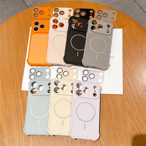 Funda Magnética Anti-Caídas de Color Sólido Mate para iPhone 11 12 13 14 15 16 Pro Max 17 Air con Protección de Lente - Product Image 1