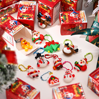 24PCs Christmas Blind Box Llavero Set - Cute Mini Elk & Santa Claus Colgantes, Misteriosa Sorpresa Regalo de Año Nuevo para Niños