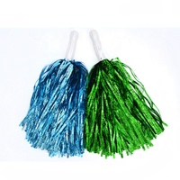 Pompons de cheerleading personnalisés avec logo, manche long blanc, 500 serpentins, pompons métalliques pour événements sportifs, 1 paire