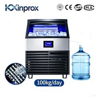 Machine à glaçons tout-en-un entièrement automatique pour eau du robinet et eau en bouteille, petite taille, 90 kg/24h, contrôle automatique, fabrication en usine