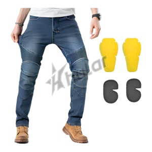 Customized Men's Motorcycle Jeans Pants Motocross Riding Jeans Motorbike Pants with Knee and <b>Hip</b> CE Armor Protector <b>Pads</b> - Product Image 1