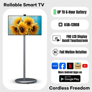 Téléviseur intelligent Android SMGS Tech 24 pouces blanc HDTV 6+128 Go 7800 mAh avec support d'affichage rabattable portable et mobile - Product Image 5