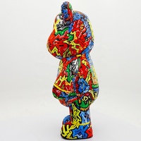 Costume de mascotte gonflable géant ours graffiti de 2,6 m, tenue de personnage de dessin animé gonflable pour adulte, idéal pour événements et carnavals