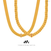 Collier en acier inoxydable style européen-américain avec chaîne de perles épaisses, design à maillons épais, simple et polyvalent, unisexe, pour couple