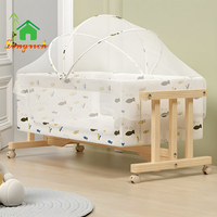 Berceau en bois massif 6 en 1 pour bébés berceau convertible avec roues berceau réglable avec 3 réglages de hauteur pour les tout-petits lit bébé