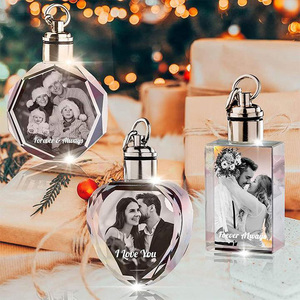 Shining New Cá Nhân Hoá Tim Pha Lê <span class=keywords><strong>Keychain</strong></span> Với Hình Ảnh Thắp Sáng, Tùy Chỉnh Hình Ảnh Móc Khóa - Product Image 4