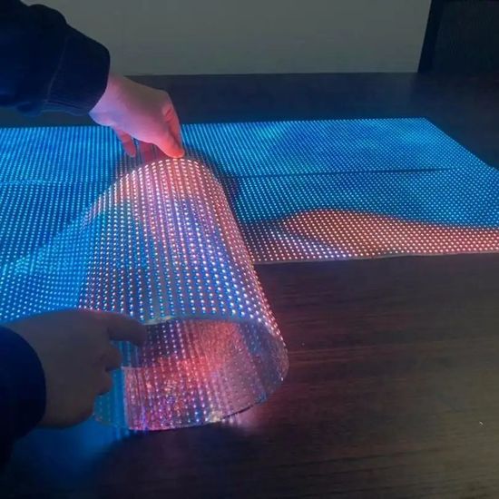 Bare-Chip Mounting Technology Ultra-High Transparency Ultra-Thin Flexible Screen for Glass Curtain Walls LED Crystal Film Screen
