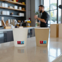 Gobelets jetables personnalisés imprimés, isolés, en papier kraft recyclable avec revêtement PE, à paroi simple, de 4 à 22 oz, avec couvercle, pour boissons chaudes et boissons énergisantes
