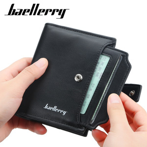 Baellerry Men's Short <b>Wallet</b> Black Multifunctional Card <b>Holder</b> With Zipper For Everyday Use - Product Image 1