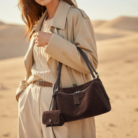 Sac Hobo Rétro en Daim OEM pour Femme, Sac à Bandoulière Souple et Décontracté avec Mini Pochette Assortie, Sacs à Main en Cuir – Direct Usine