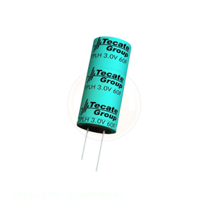 Condensador de Canal CAP <span class=keywords><strong>60F</strong></span> 3.0V T/H de Fabricante, Tipo Radial de Montaje en Orificio, 60 F TPLH-3R0/60WR18X40 - Product Image 1