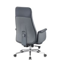 Chaise de bureau de direction ergonomique de luxe moderne à dossier haut pivotant en cuir avec repose-pieds et appui-tête pour bureau à domicile, directeur général