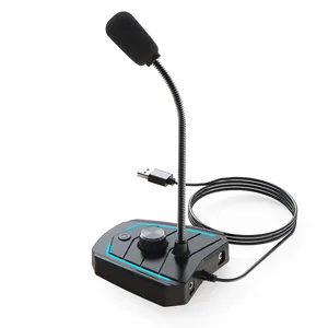 Mikrofon Leher Angsa USB dengan Gaming atau Konferensi, Mikrofon Profesional Desktop Konferensi Segala Arah