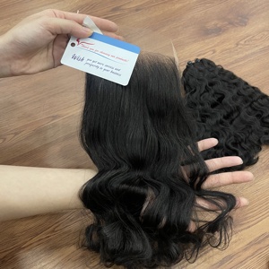 Extensiones de cabello vietnamita Thanh 100% Virgin Remy, cierre Premium transparente para máquina de encaje HD, trama doble, todos los colores listos - Product Image 1