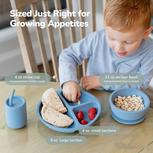Assiettes en silicone pour bébé Wellfine, très vendues, pour tout-petits, écologiques, non toxiques, avec ventouse - Product Image 4