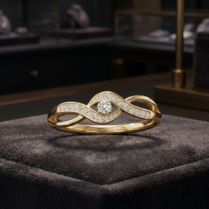 Anillo de Compromiso y Boda para Mujer, Clásico, en Oro Amarillo de 10K, 14K, 18K, Plata 925, 935, con Diamante Cultivado en Laboratorio, Bañado en Rodio - Product Image 1
