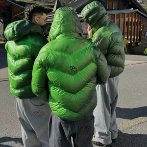 Jaket Pria Tipis Musim Dingin Custom dengan Logo Sensitif Panas, Jaket Puffer Reaktif Panas Ukuran XL, Gaya Streetwear, Haus Industries - Product Image 6