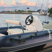 Certifié CE 5m RIB-500 Matériau Hypalon Coque en fibre de verre Yacht de sport gonflable pour la dérive et la pêche Cabine Rib Boat