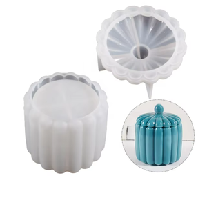 Fábrica al por mayor DIY gran rayas calabaza tipo tanque <span class=keywords><strong>de</strong></span> almacenamiento con tapa resina <span class=keywords><strong>silicona</strong></span> molde hormigón <span class=keywords><strong>yeso</strong></span> maceta M - Product Image 1