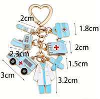 Porte-clés Thème Infirmière Créatif avec Thermomètre, Style Uniforme d'Infirmière d'Ambulance, Cadeau Fête du Docteur et de l'Infirmière, Vente en Gros Personnalisée
