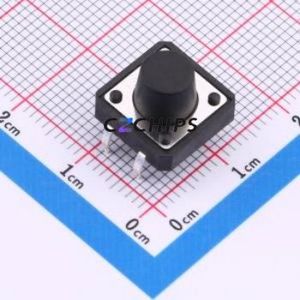 TS015-CBW1EH8.5 Tactile Switch Through hole-4P,12x12mm Switch Single Pole Single Throw Round Button 1.8N Through Hole - Product Image 1