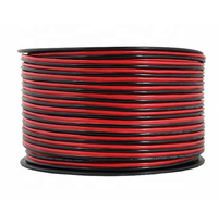 Câble audio-vidéo d'extension rouge et noir pour bandes LED 2 conducteurs 12/14/16/22AWG, sans oxygène, en bobine, pour haut-parleurs