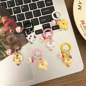 Llavero con Cierre Redondo de Gato Siamés de Dibujos Animados, Colgante Creativo en Forma de Donut, Accesorio para Estudiantes - Product Image 2