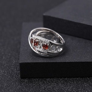 In Stock Vintage Series 925 Silver Inlaid <b>Crystal</b> Rhinestone Gemstone <b>Ring</b> Women's Hong Kong Wedding Factory Direct Sale - Product Image 3