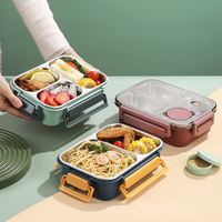 Geïsoleerde, lekvrije, moderne rechthoekige lunchbox van 304 roestvrij staal met PP plastic deksel, milieuvriendelijk en multifunctioneel voor op kantoor