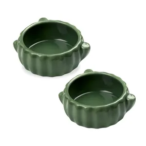 Food Bowl Hamster 2PCS Cactus Drinking Bowl Waterproof Food Dish Ceramic Feeding Bowls for Small Animals Birds Guinea Pig