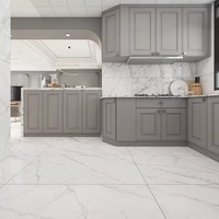 Carreaux de porcelaine blanche à effet brillant de qualité supérieure 600x1200mm et 600x600mm Carreau de porcelaine pour sol et mur