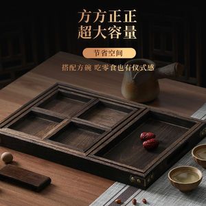 Plateau de service au design rustique et créatif de style chinois moderne pour la maison, les goûters, les desserts et les fruits - Product Image 3