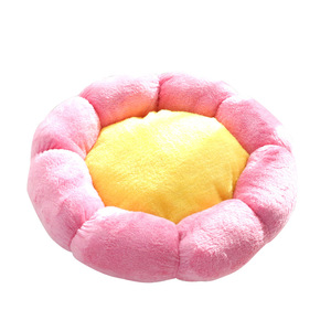 <b>Plush</b> Flower Pet Bed Round Dog <b>Cat</b> Sleeping Mat Thickened Polyester Fiber Fill Four Seasons Use Hand Wash - Product Image 5