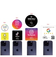 Autocollant de table NFC en acrylique pour restaurant, avec logo personnalisé, impression NFC, menu numérique à consulter en tapotant, avis Google