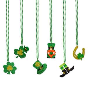 Collier pour la fête de la Saint-Patrick, collier de costume pour la Saint-Patrick, collier à perles vertes pour la Saint-Patrick - Product Image 1