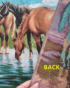 <span class=keywords><strong>Tapisserie</strong></span> murale en brocart de chevaux à motif personnalisé de 23x35 pouces inspirée du design d'Aubusson - Product Image 4