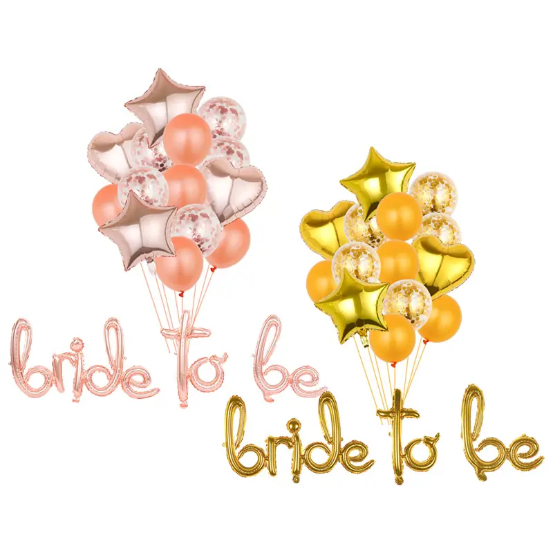 Venta al por mayor de Globos de Bride To Be Decoración de Boda Oro Rosa Diamante Globo Anillo Foil Balon Confeti Globos Proveedores de Fiestas