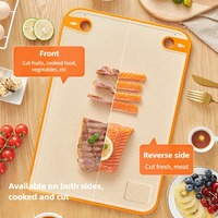 Petite planche à découper double face antibactérienne en plastique, accessoire de cuisine de qualité supérieure, bloc de découpe domestique en paille de blé