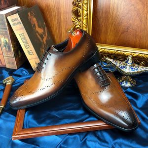 Dashing Elegant Handmade Cowhide Derby <b>Shoes</b> Suit <b>Shoes</b> <b>Height</b> <b>Increasing</b> Formal Dress <b>Shoes</b> Autumn Gradient Color Anti-slip - Product Image 4