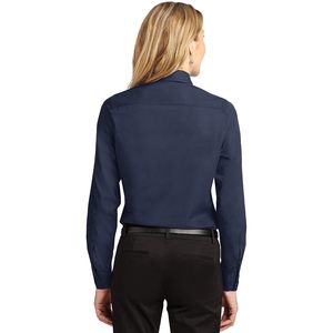 Camisa de manga larga con botones para mujer, bordado personalizado, ropa de oficina, fácil cuidado, mezcla de poliéster - Product Image 6
