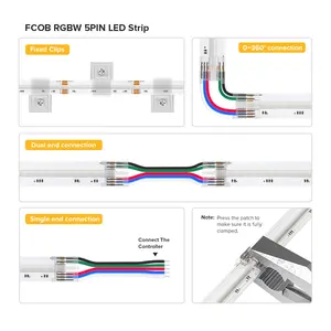 FCOB COB RGBW Warm Natural Cool White Flexible High Density 816 896leds/m Uniform Light 12mm DC12V 24V FOB COB RGBWW Led Strip