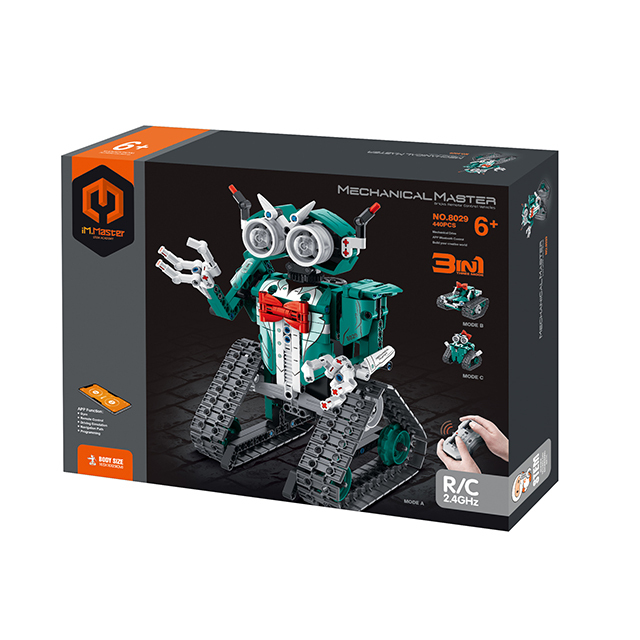 MILI DIY STEM Educational APP Programmable Plastic Battery Operated Electronic Robot Stunt Car 3 in 1 (440PCS) Toys