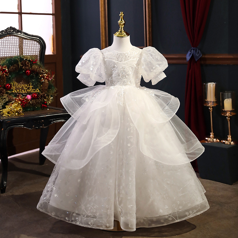 silver childrens bridesmaid dresses Halter Silver Kids Formal Dress GACH052